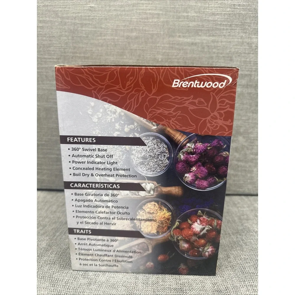 Brentwood Electric Glass Kettle Silver New In Box